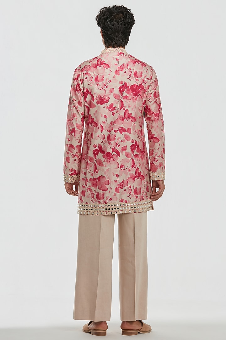 Multi-Colored Chanderi Mirror Work Kurta Set by Abhinav Mishra Men at Pernia's Pop Up Shop