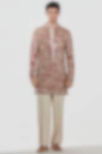 Multi-Colored Chanderi Mirror Work Kurta Set by Abhinav Mishra Men at Pernia's Pop Up Shop