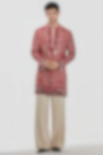 Multi-Colored Chanderi Mirror Work Kurta Set by Abhinav Mishra Men at Pernia's Pop Up Shop