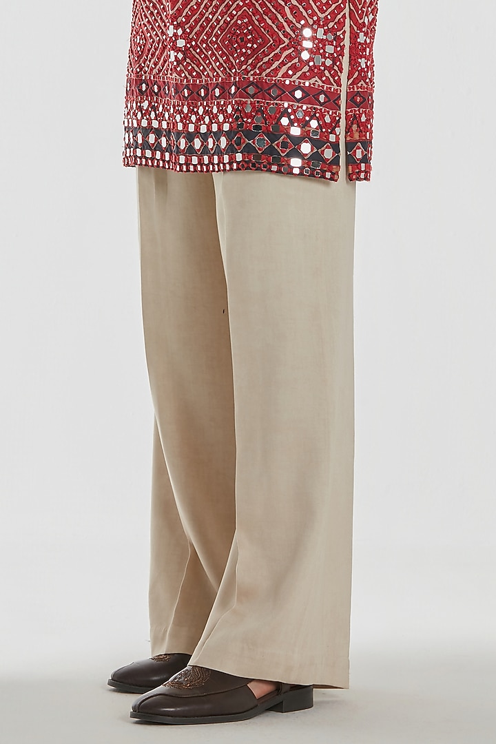 Multi-Colored Chanderi Mirror Work Kurta Set by Abhinav Mishra Men at Pernia's Pop Up Shop