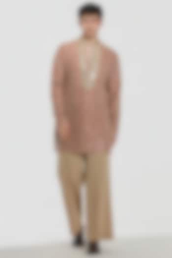 Multi-Colored Chanderi Mirror Work Kurta Set by Abhinav Mishra Men at Pernia's Pop Up Shop