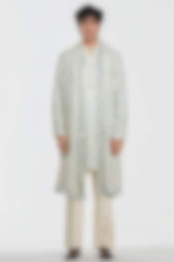 Multi-Colored Chanderi Mirror Work Kurta Set by Abhinav Mishra Men at Pernia's Pop Up Shop