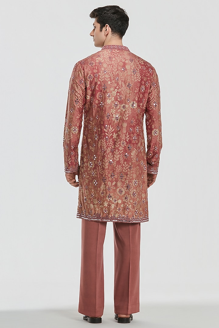 Multi-Colored Chanderi Threadwork Kurta Set by Abhinav Mishra Men at Pernia's Pop Up Shop