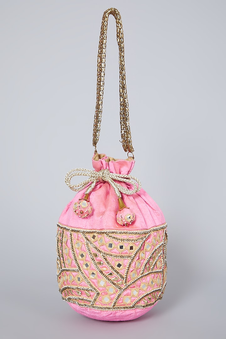 Powder Pink Embroidered Potli Bag by Aloha by PS at Pernia's Pop Up Shop