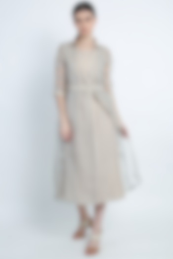 Sand Double Layered Printed Tunic by Arcvsh by Pallavi Singh at Pernia's Pop Up Shop