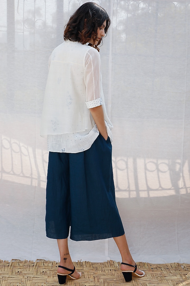 Ivory Printed Layered Top by Arcvsh by Pallavi Singh at Pernia's Pop Up Shop