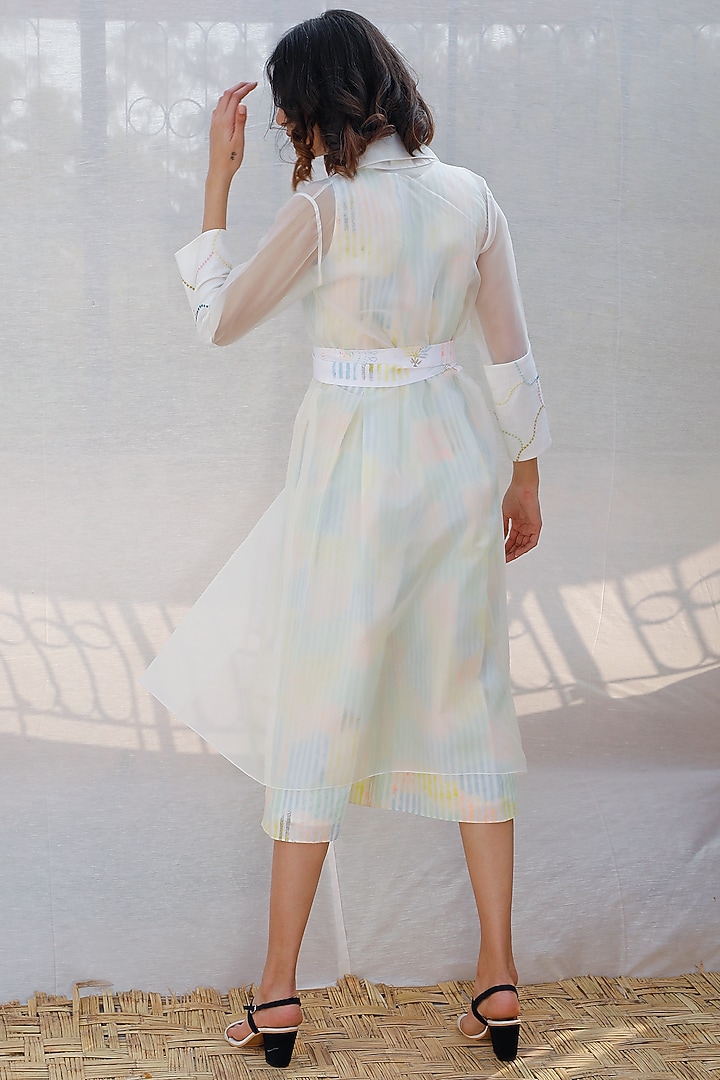 Ivory Printed Jumpsuit With Jacket by Arcvsh by Pallavi Singh at Pernia's Pop Up Shop