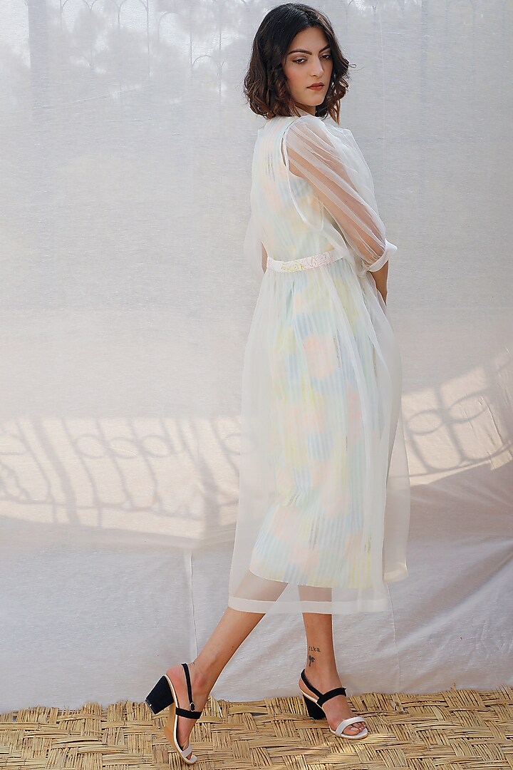Ivory Striped Summer Dress by Arcvsh by Pallavi Singh at Pernia's Pop Up Shop
