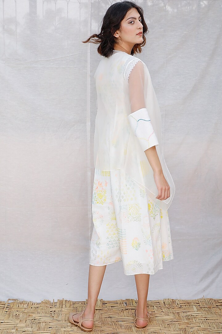 Ivory Embroidered Jumpsuit With Throw On by Arcvsh by Pallavi Singh at Pernia's Pop Up Shop