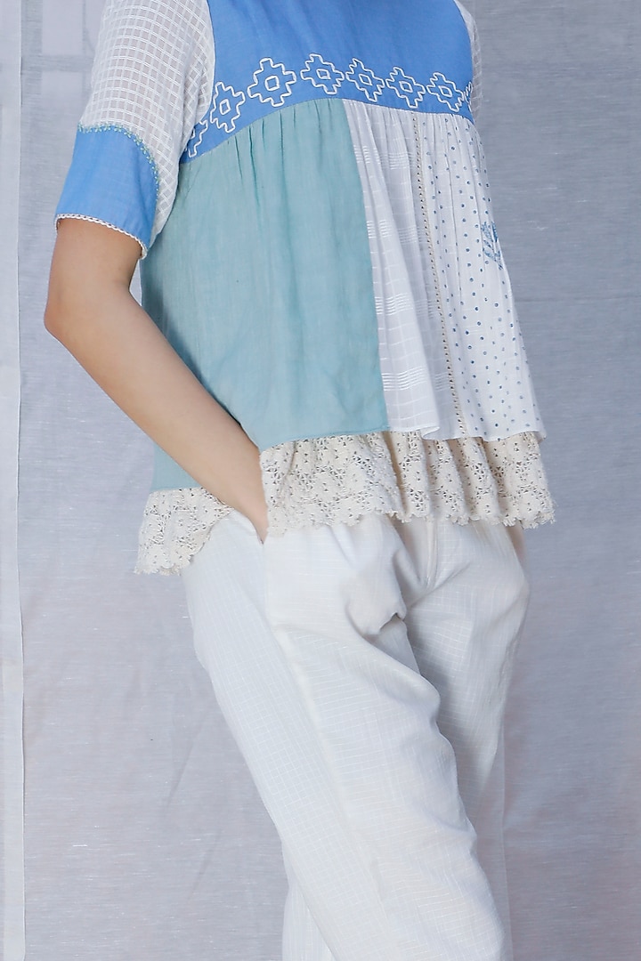 Multi Colored Embroidered Top by Arcvsh by Pallavi Singh at Pernia's Pop Up Shop
