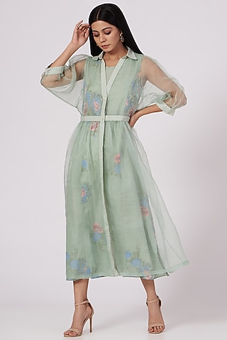 Mint Green Midi Dress by Arcvsh by Pallavi Singh