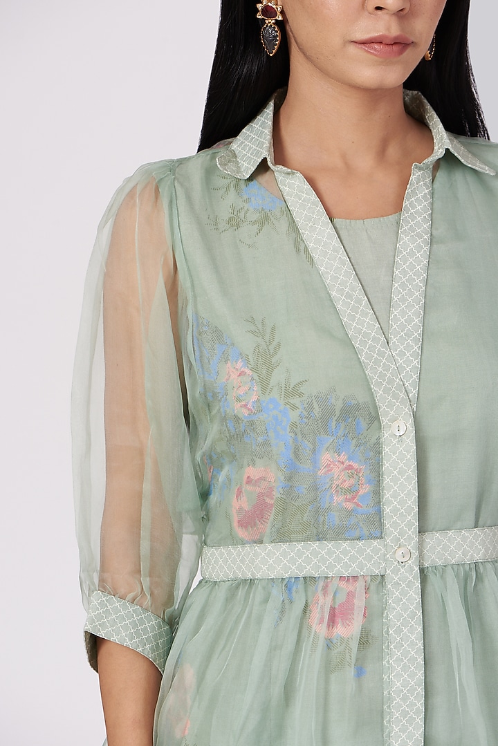 Mint Green Midi Dress by Arcvsh by Pallavi Singh at Pernia's Pop Up Shop