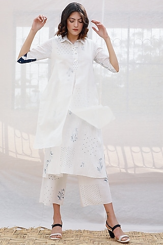 Ivory Printed Layered Tunic by Arcvsh by Pallavi Singh