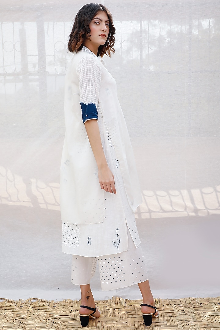 Ivory Printed Layered Tunic by Arcvsh by Pallavi Singh at Pernia's Pop Up Shop