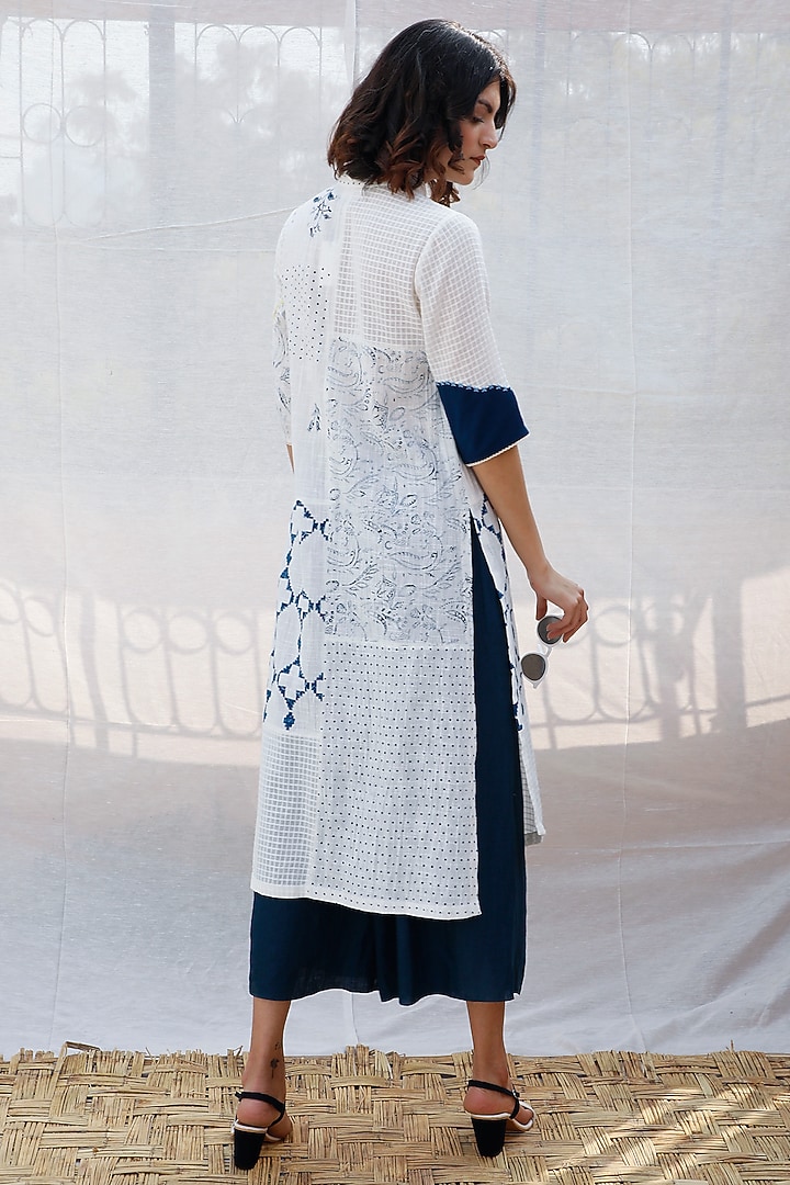 Ivory Printed Front Open Tunic by Arcvsh by Pallavi Singh at Pernia's Pop Up Shop