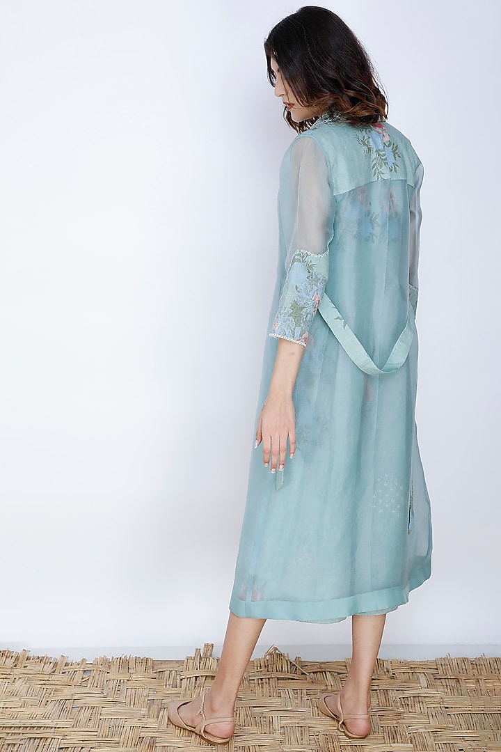 Mint Rose Jacket with Mint Rose Dress by Arcvsh by Pallavi Singh at Pernia's Pop Up Shop