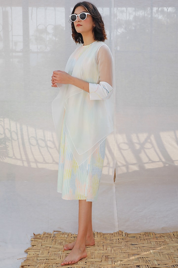 Multi Colored Striped Dress With Jacket by Arcvsh by Pallavi Singh at Pernia's Pop Up Shop