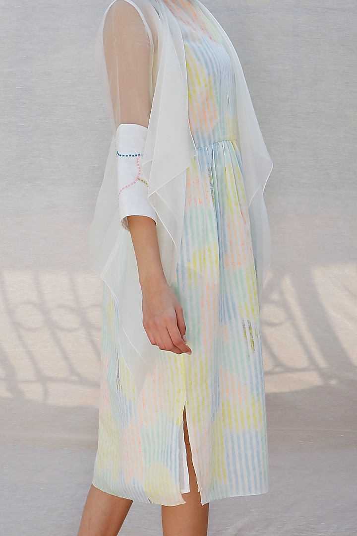 Multi Colored Striped Dress With Jacket by Arcvsh by Pallavi Singh at Pernia's Pop Up Shop