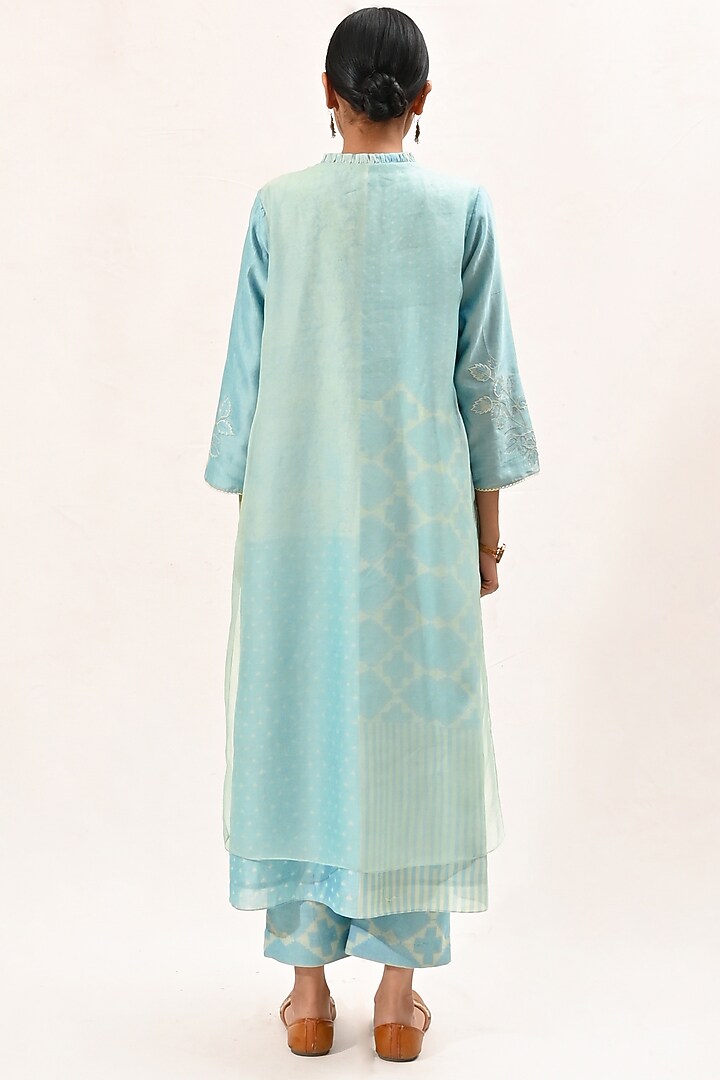 Mint Block Printed Kurta Set by Arcvsh by Pallavi Singh at Pernia's Pop Up Shop