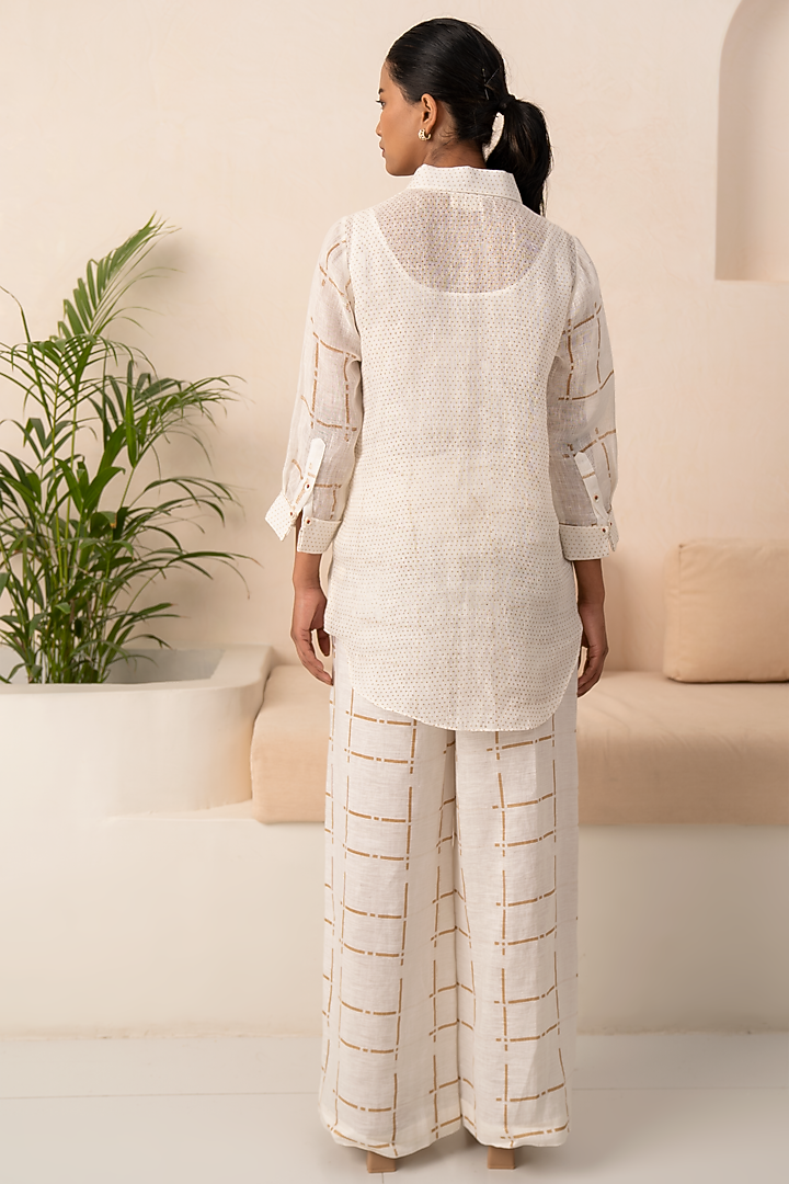 Ivory Chanderi Pant Set by Arcvsh by Pallavi Singh at Pernia's Pop Up Shop