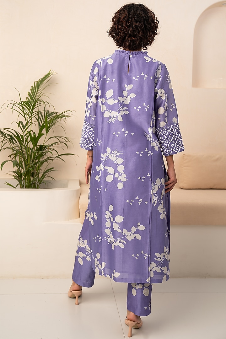 Twilight Silk Chanderi Printed Tunic Set by Arcvsh by Pallavi Singh at Pernia's Pop Up Shop