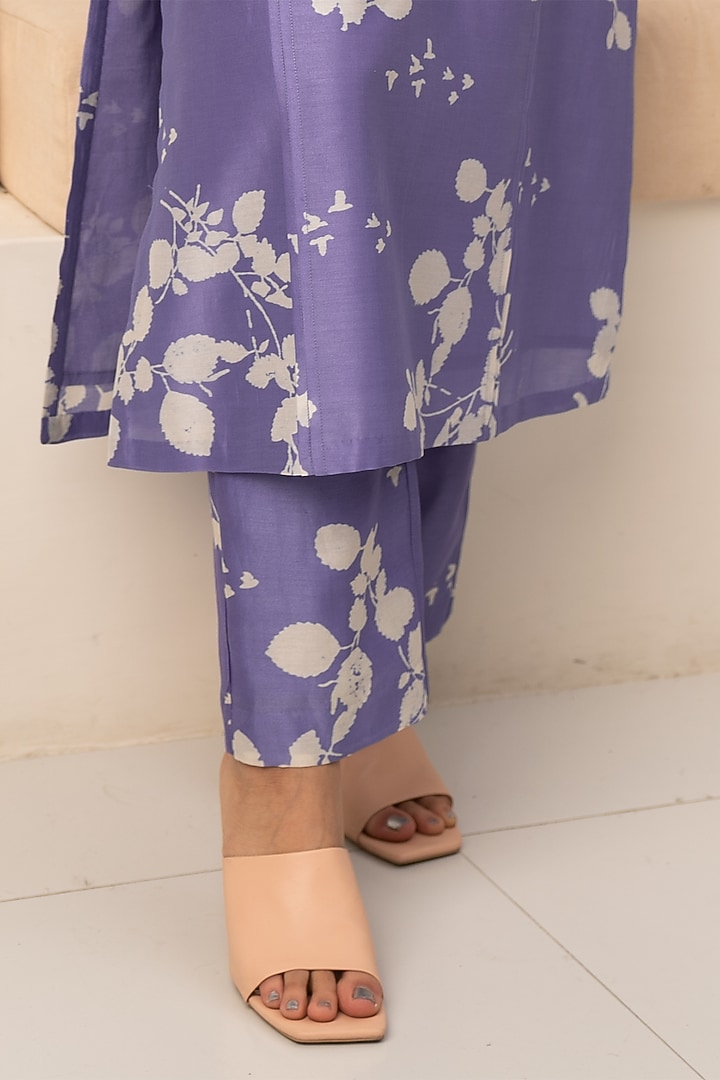 Twilight Silk Chanderi Printed Tunic Set by Arcvsh by Pallavi Singh at Pernia's Pop Up Shop