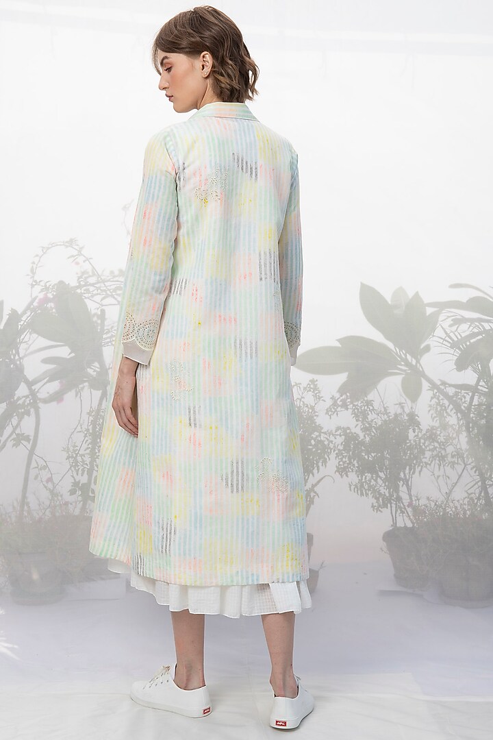 Ivory Printed Jacket With Dress by Arcvsh by Pallavi Singh at Pernia's Pop Up Shop