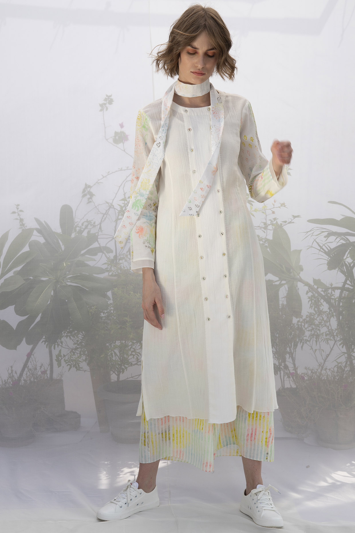 Ivory Block Printed Pant Set by Arcvsh by Pallavi Singh at Pernia's Pop Up Shop
