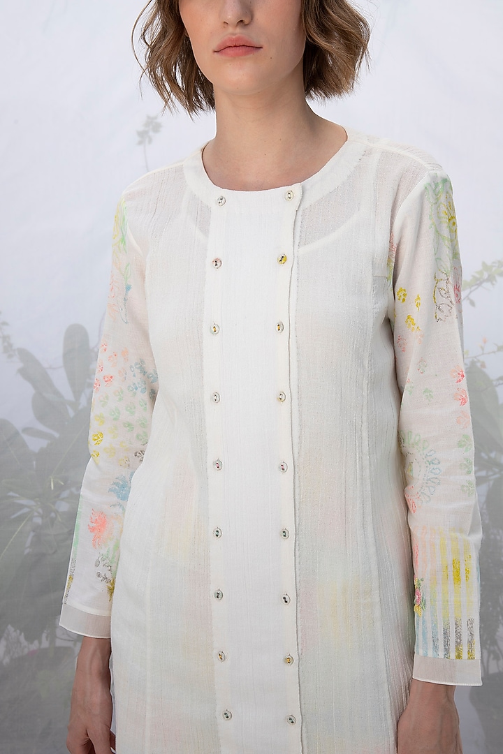 Ivory Block Printed Pant Set by Arcvsh by Pallavi Singh at Pernia's Pop Up Shop