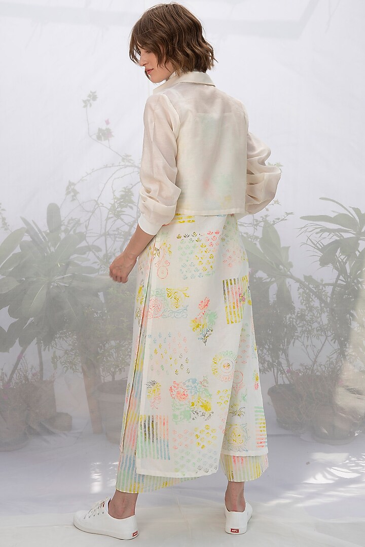 Ivory Hand Block Printed Pant Set by Arcvsh by Pallavi Singh at Pernia's Pop Up Shop
