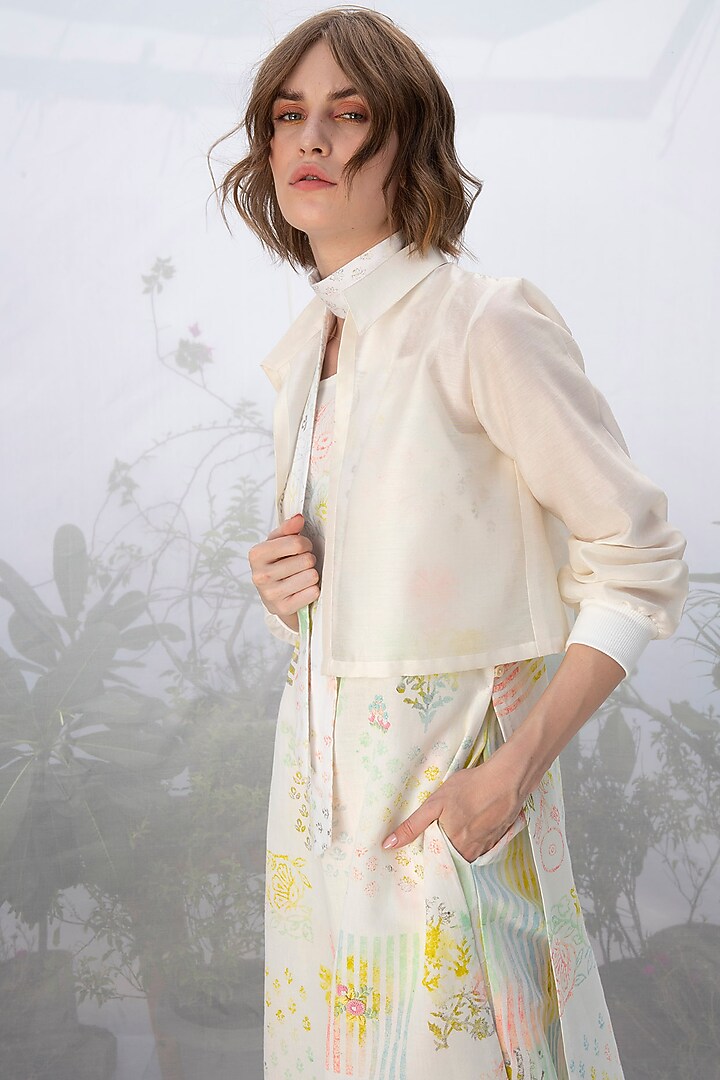 Ivory Hand Block Printed Pant Set by Arcvsh by Pallavi Singh at Pernia's Pop Up Shop