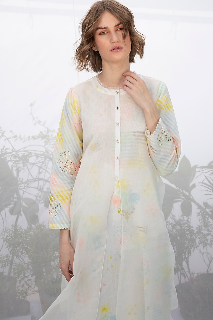 Ivory Printed Tunic Set by Arcvsh by Pallavi Singh at Pernia's Pop Up Shop