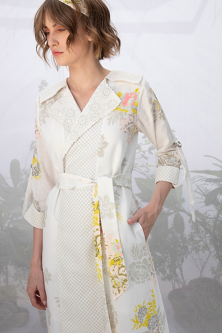 Ivory Printed Dress by Arcvsh by Pallavi Singh at Pernia's Pop Up Shop