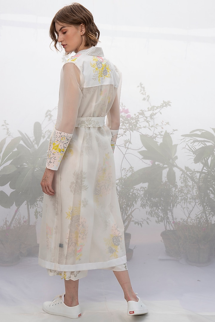 Ivory Printed Jumpsuit With Jacket by Arcvsh by Pallavi Singh at Pernia's Pop Up Shop