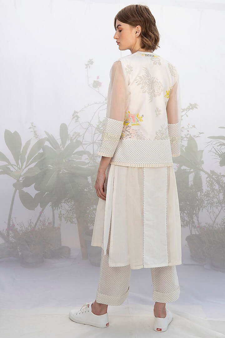 Ivory Printed Jacket Set by Arcvsh by Pallavi Singh at Pernia's Pop Up Shop