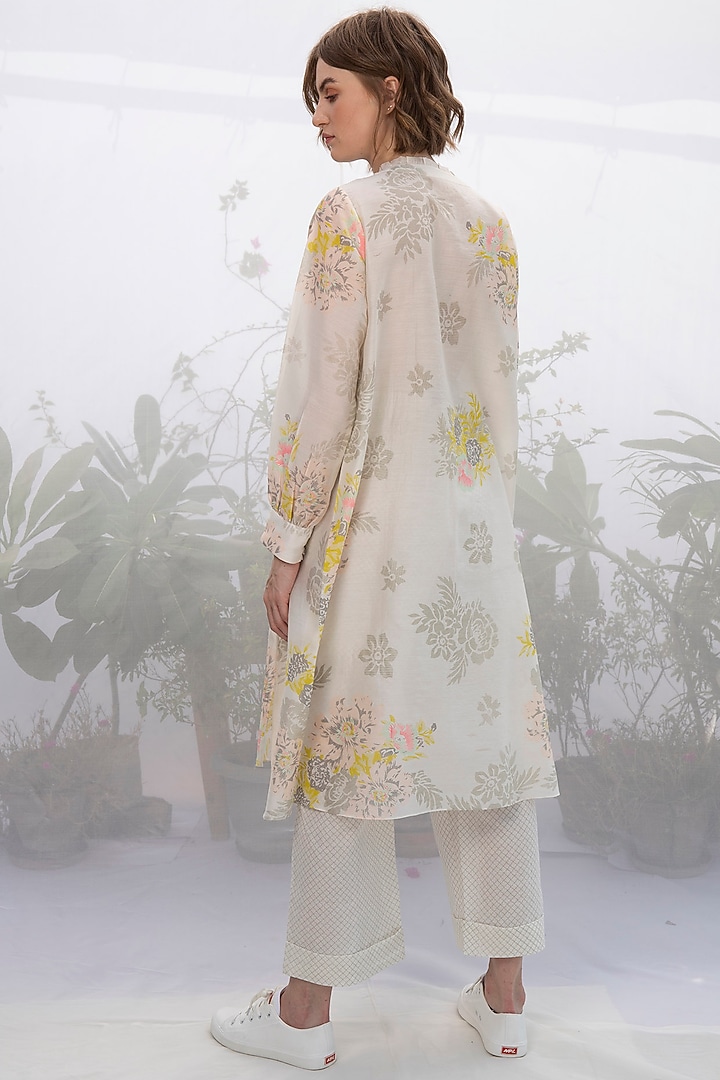 Ivory Printed Tunic With Slip by Arcvsh by Pallavi Singh at Pernia's Pop Up Shop