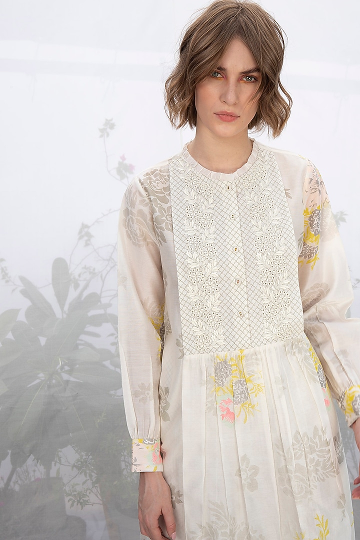 Ivory Printed Tunic With Slip by Arcvsh by Pallavi Singh at Pernia's Pop Up Shop