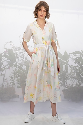 Ivory Printed Jumpsuit by Arcvsh by Pallavi Singh