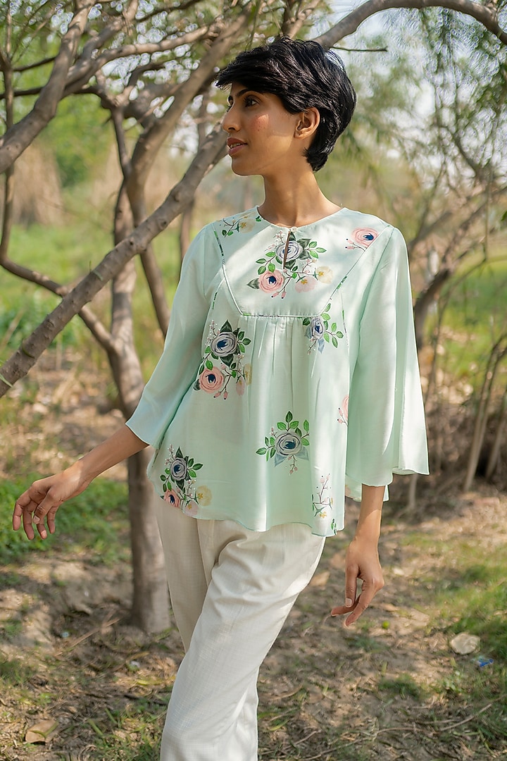 Mint Printed Top by Arcvsh by Pallavi Singh at Pernia's Pop Up Shop