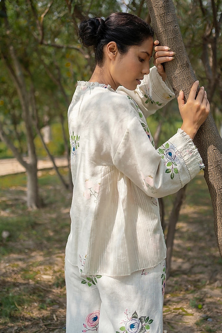 Ivory Printed Pant Set by Arcvsh by Pallavi Singh at Pernia's Pop Up Shop