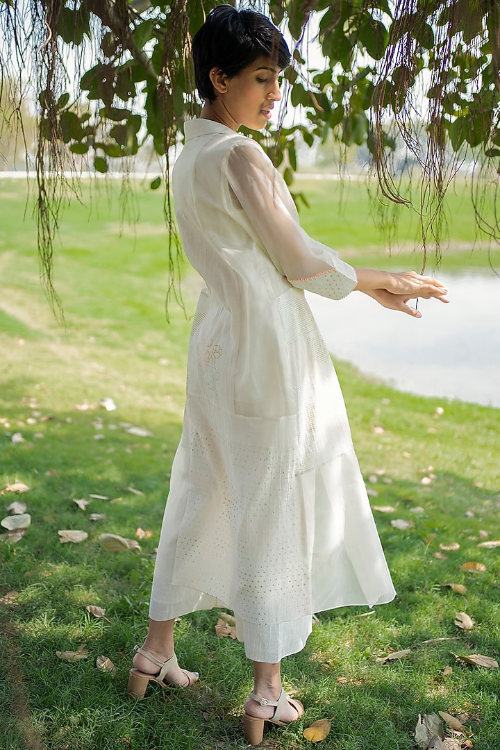 Ivory Embroidered Jumpsuit With Jacket by Arcvsh by Pallavi Singh at Pernia's Pop Up Shop