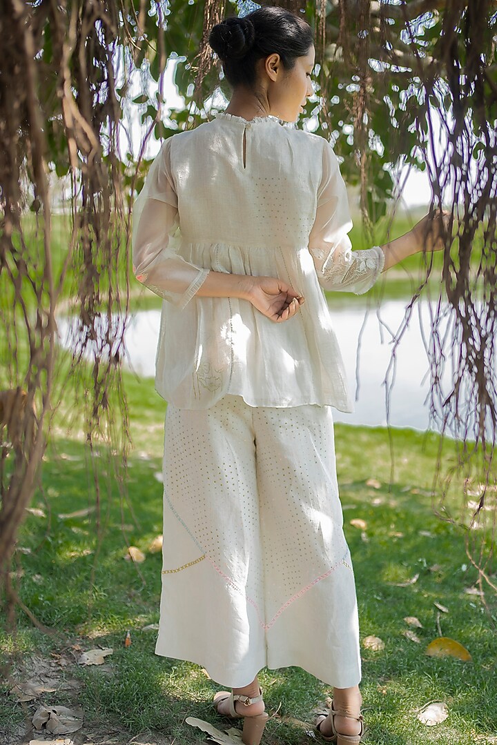 Ivory Embroidered Top by Arcvsh by Pallavi Singh at Pernia's Pop Up Shop