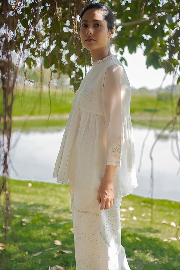 Ivory Embroidered Top by Arcvsh by Pallavi Singh at Pernia's Pop Up Shop
