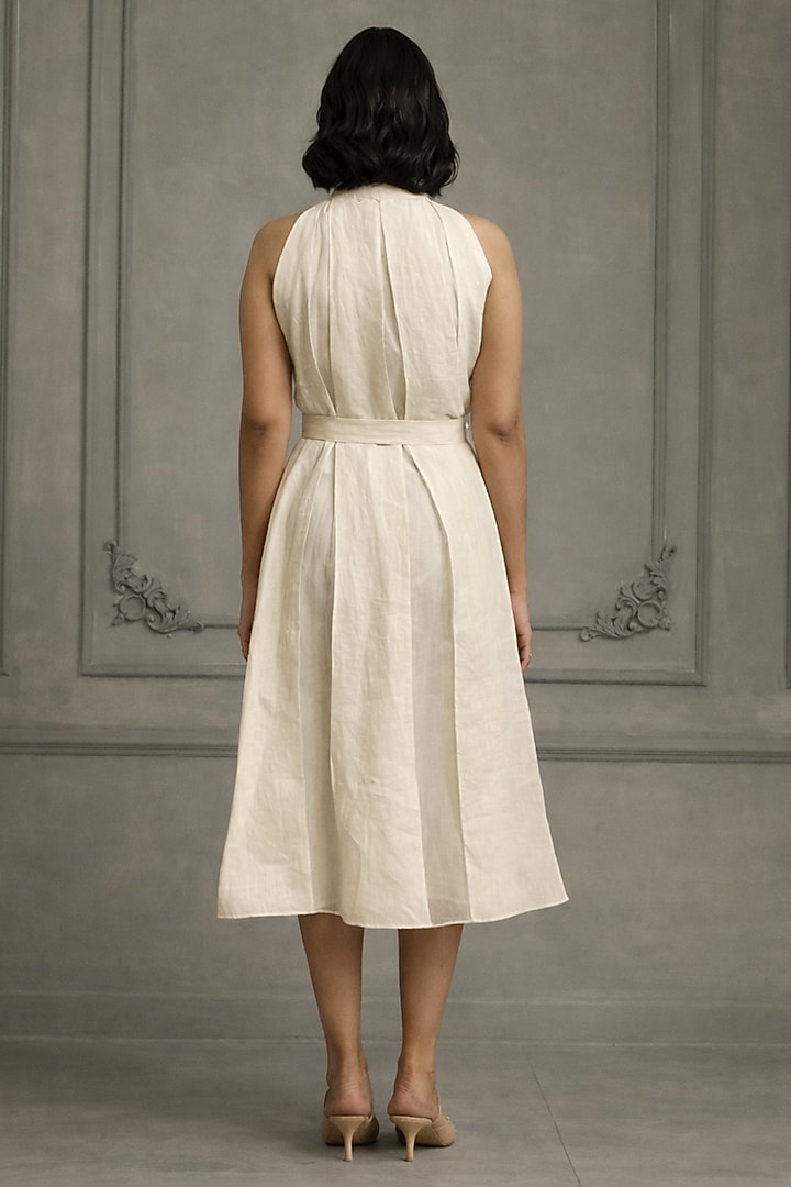 Ivory Organza Embroidered Jacket Vacation Dress by Arcvsh by Pallavi Singh at Pernia's Pop Up Shop
