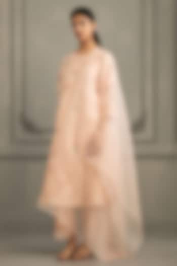 Old Rose Silk Chanderi Tunic Set by Arcvsh by Pallavi Singh at Pernia's Pop Up Shop