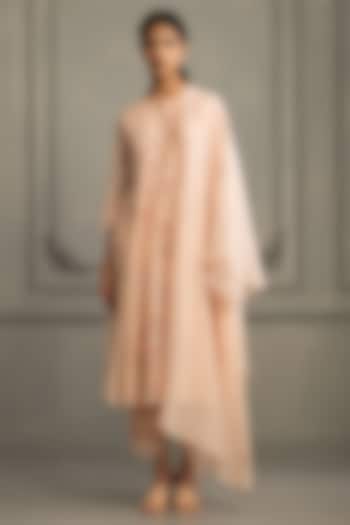 Old Rose Mul Chanderi Tunic Set by Arcvsh by Pallavi Singh at Pernia's Pop Up Shop
