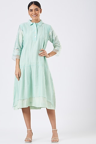 Powder Blue Printed Tunic by Arcvsh by Pallavi Singh