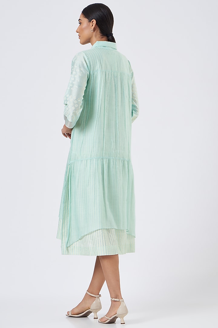 Powder Blue Printed Tunic by Arcvsh by Pallavi Singh at Pernia's Pop Up Shop