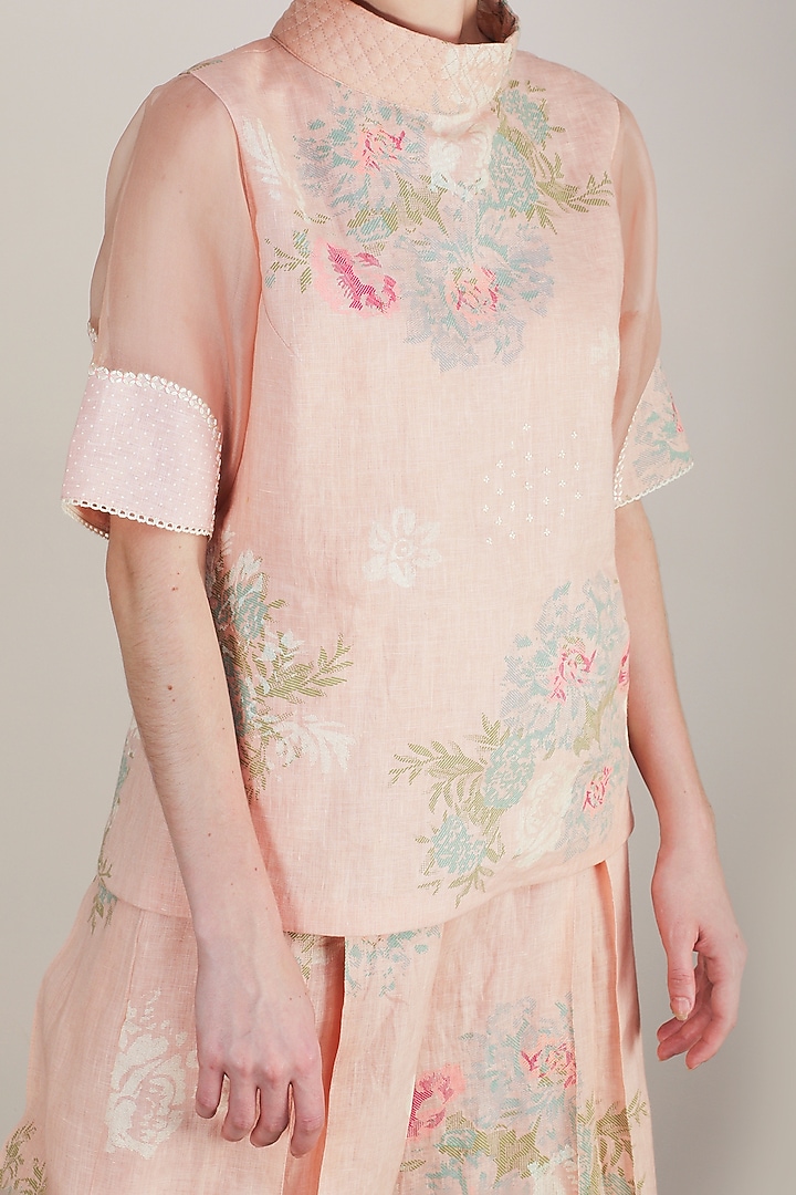 Old Rose Printed Pant Set by Arcvsh by Pallavi Singh at Pernia's Pop Up Shop