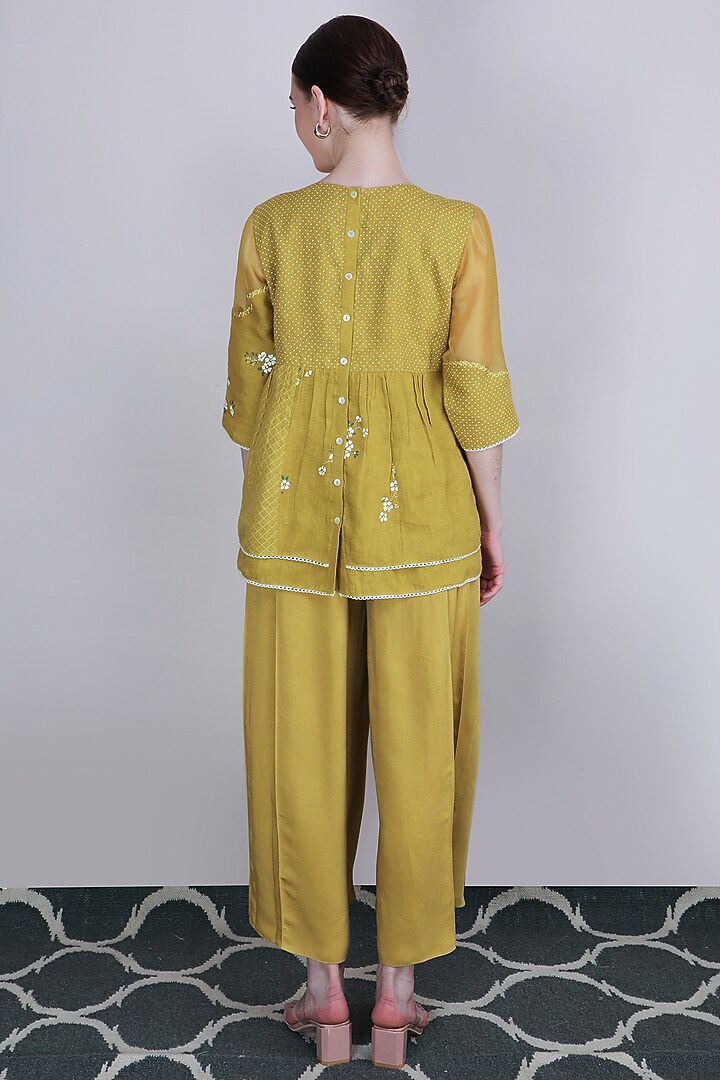 Ochre Embroidered Top by Arcvsh by Pallavi Singh at Pernia's Pop Up Shop
